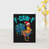 Carte F-caw-f Funny Chicken Humor Rooster Meme Christmas (Fleur jaune)