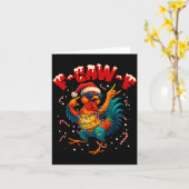 Carte F-caw-f Funny Chicken Humor Rooster Meme Ugly Xmas (Fleur jaune)