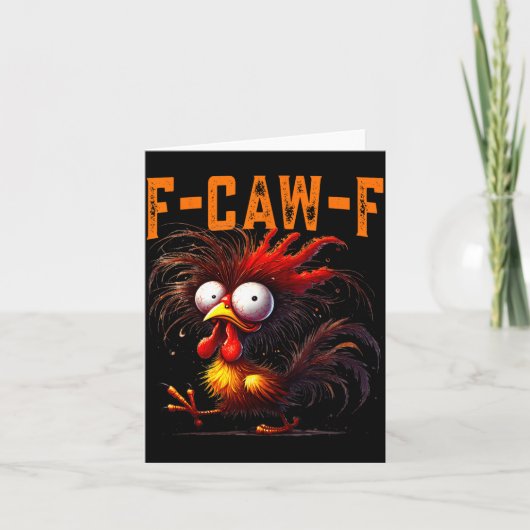 Carte F-caw-f Funny Idea For Work Humor Rooster Coffee  (Devant)