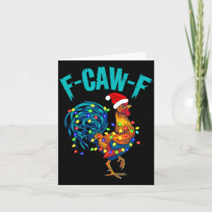 Carte F-caw-f Humour de poulet drôle Coq Mème Noël