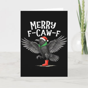 Carte F-caw-f Joyeux Noël Corbeau Drôle Rigolo