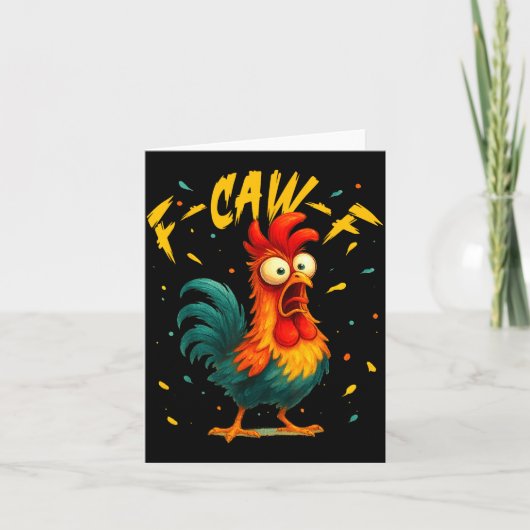 Carte F Caw F Rooster Funny Bird Chicken Whisperer Fawk  (Devant)