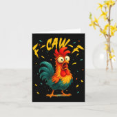 Carte F Caw F Rooster Funny Bird Chicken Whisperer Fawk  (Fleur jaune)
