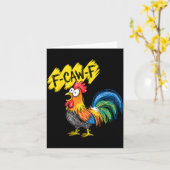 Carte F Caw F Rooster Funny Bird Fcawf Chicken Whisperer (Fleur jaune)
