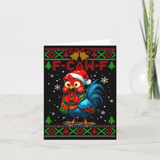 Carte F Caw F Rooster Funny Bird Fcawf Chicken Whisperer (Devant)
