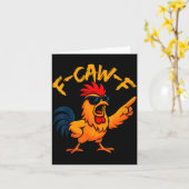 Carte F Caw F Rooster Funny Bird Fcawf Chicken Whisperer (Fleur jaune)
