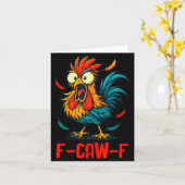 Carte F-caw-f Rooster Meme Funny Chicken Humor Joke Fcaw (Fleur jaune)
