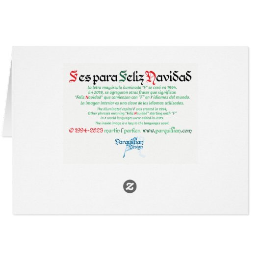 Carte F es para Feliz Navidad (Dos Horizontal)