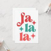 Carte Fa La La - Conception de typographie festive pour (Devant/Arrière en situation)