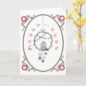 Carte Fa la la la Christmas (Fleur jaune)