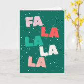 Carte Fa la la la la Cute Christmas Greeting Card (Fleur jaune)