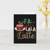 Carte Fa La La La Latte Amoureux Du Café De Noël (Fleur jaune)