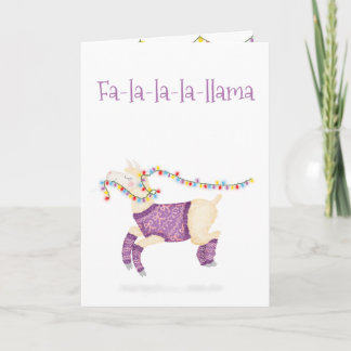 Carte Fa-la-la-la-llama cute Christmas card