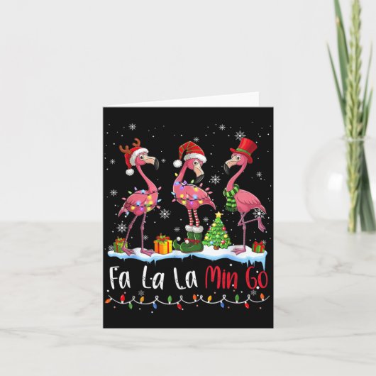 Carte Fa La La La Mingo Flamingo Christmas Lover (Devant)
