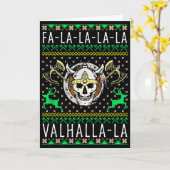 Carte Fa-la-la-la Valhalla-la Viking God Ugly Christmas  (Fleur jaune)