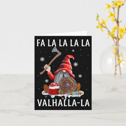 Carte Fa La Valhalla Xmas Gnome Beard Viking Arme C (Fleur jaune)