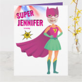 Carte Fab Girl Superhero Anniversaire Extraordinaire (Fleur jaune)