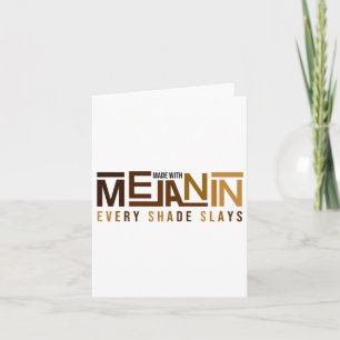Carte Fabriqué Avec Melanin Black Girl Magic Afro Beauty