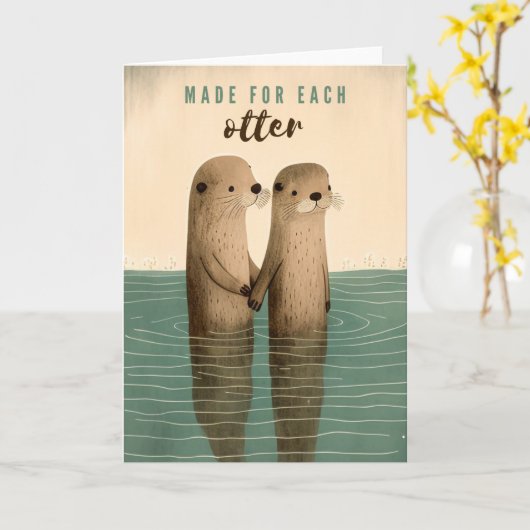 Carte Fabriqué pour chaque loutre (Fleur jaune)