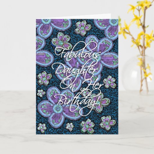 Carte Fabuleuse Fille Anniversaire ! (Fleur jaune)