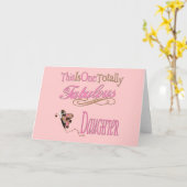 Carte Fabuleuse fille avec papillon rose (Fleur jaune)