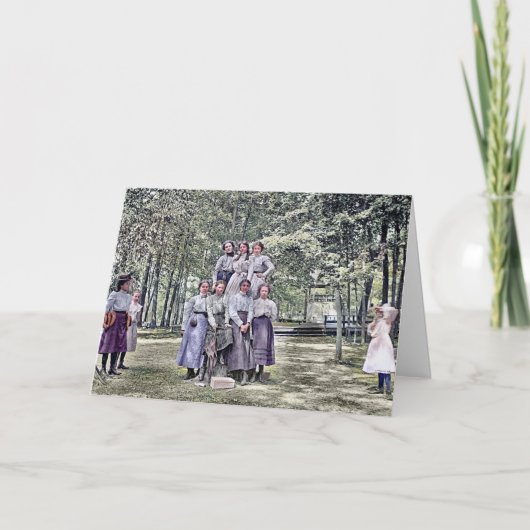 CARTE FABULEUSE FILLES FEMMES DES ANNÉES 1890 COULEUR DE (Devant)