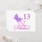 Carte Fabuleux 13e anniversaire (Devant/Arrière en situation)
