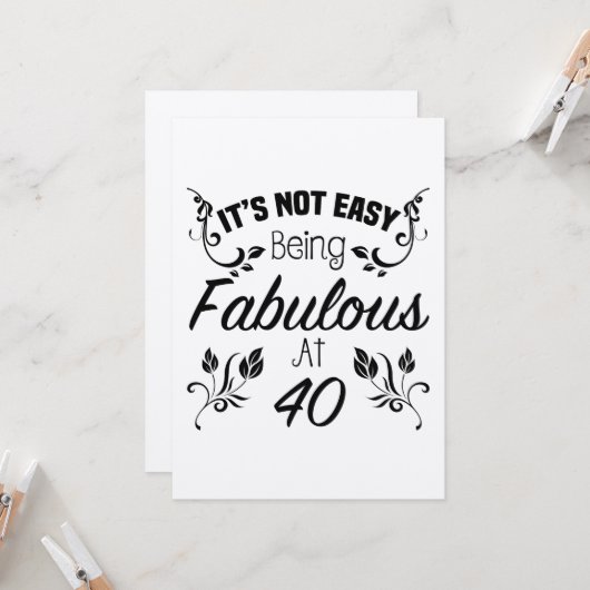 Carte Fabuleux 40e anniversaire (Devant/Arrière en situation)