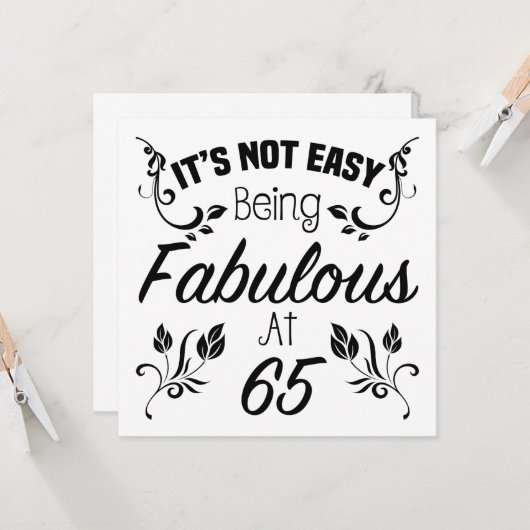 Carte Fabuleux 65e anniversaire (Devant/Arrière en situation)