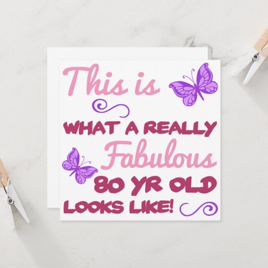 Carte Fabuleux 80e anniversaire (Devant/Arrière en situation)