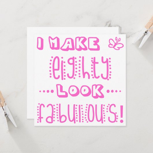 Carte Fabuleux 80e anniversaire (Devant/Arrière en situation)