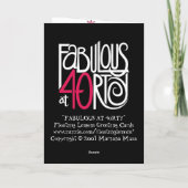 Carte Fabuleux à 40rty Dark Card (Dos)