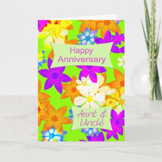 Carte Fabuleux anniversaire de fleurs pour tante et oncl (Devant)