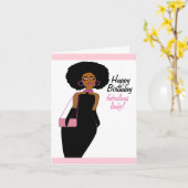 Carte Fabuleux anniversaire de la Dame afro-américaine (Fleur jaune)