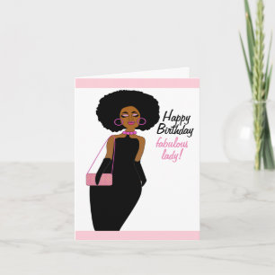 Carte Fabuleux anniversaire de la Dame afro-américaine