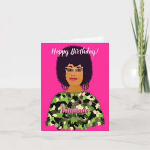 Carte Fabuleux Camouflage afro-américain anniversaire