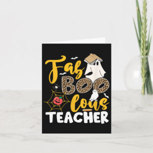 Carte Fabuleux Enseignant Fantôme École Halloween T