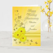 Carte Fabuleux mariage anniversaire de fleurs pour un co (Fleur jaune)