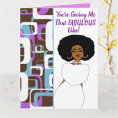 Carte Fabuleux Vibe ! Anniversaire afro-américain ! (Fleur jaune)