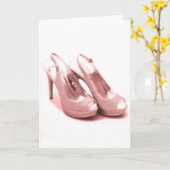 Carte Fabulous Parties scintillant rose Stilettos (Fleur jaune)