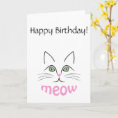 Carte Face de chat (Fleur jaune)
