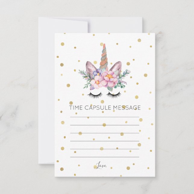 Carte Face de licorne | Message de saisie de temps (Devant)