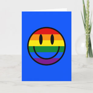 Carte Face souriante arc-en-ciel