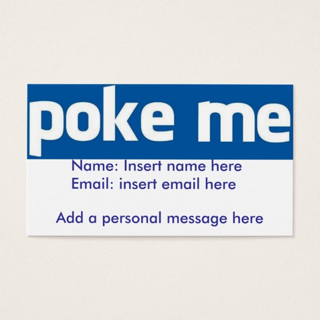 Carte Facebook Poke Me (Devant)
