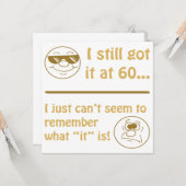 Carte Faces amusantes 60e anniversaire Gag Cadeaux (Devant/Arrière en situation)