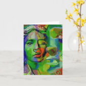 Carte Faces computer art Mark Westerfield, card   (Fleur jaune)