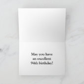 Carte Facile à lire, Bold 94th Birthday Greeting Card (Intérieur)