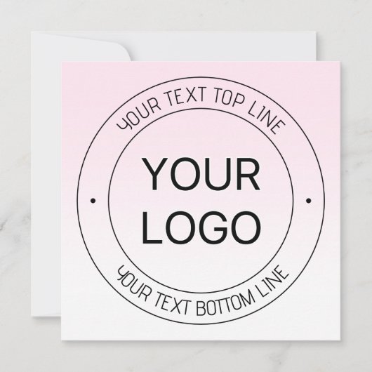 Carte Facile Logo Remplacement & Editable Texte Rose Omb (Devant)