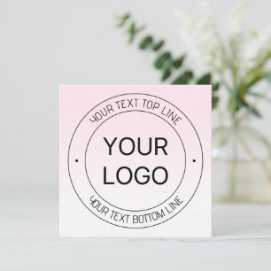 Carte Facile Logo Remplacement & Editable Texte Rose Omb