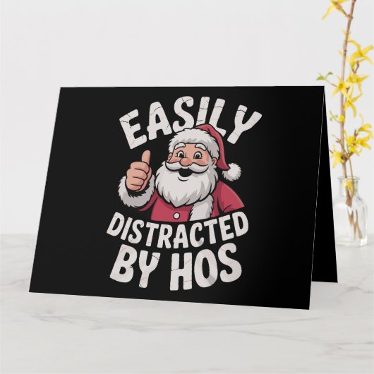 Carte Facilement distrait par Hos Funny Christmas Party (Fleur jaune)